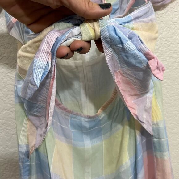 Lovers + Friends Corbin Mini Dress Open Stomach Bow Pastel Barbiecore Size S - Picture 9 of 15